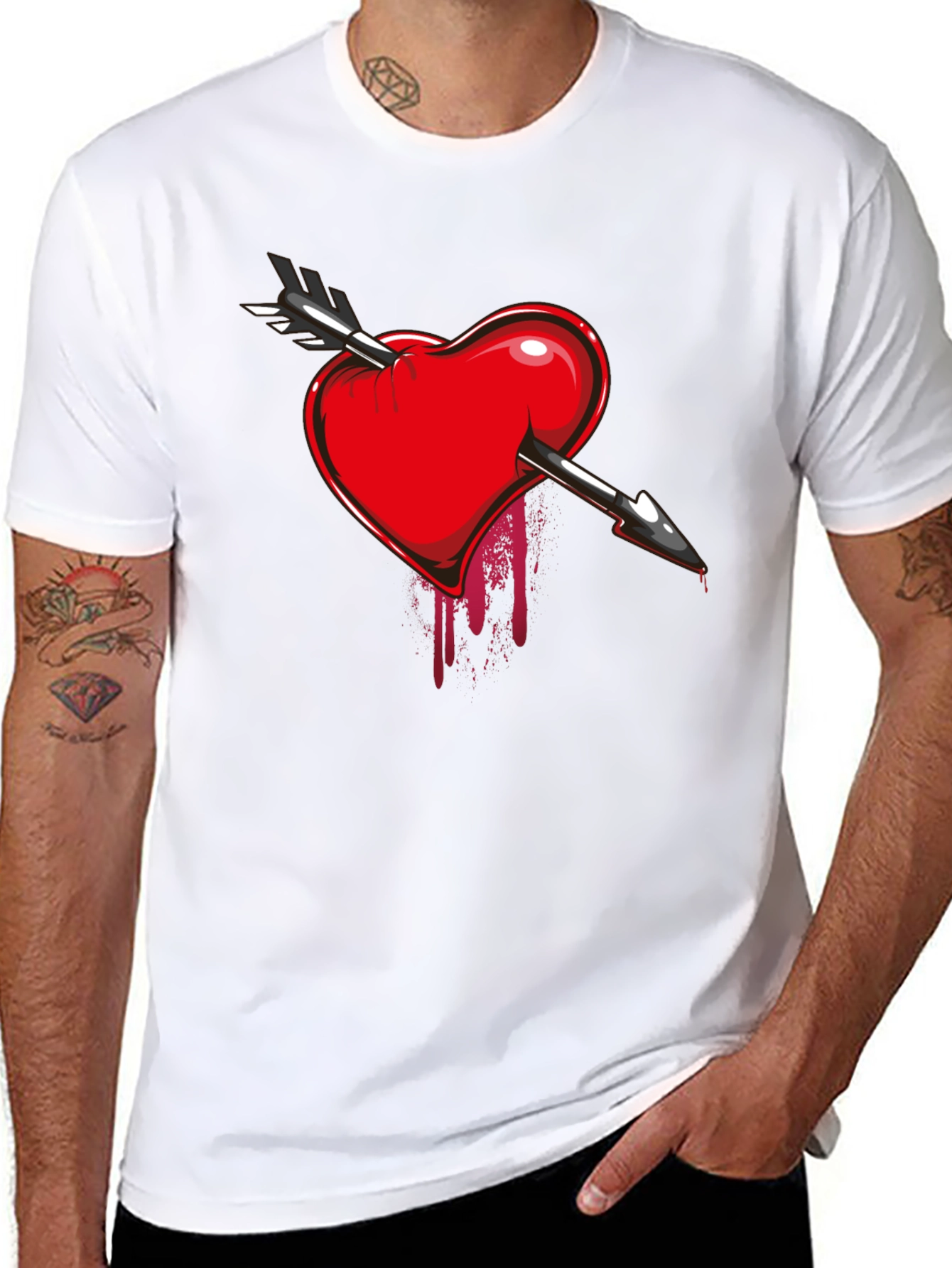 Bleeding Heart Arrow T-Shirt - Dark Valentines