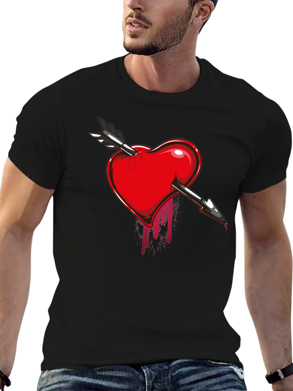 Bleeding Heart Arrow T-Shirt - Dark Valentines