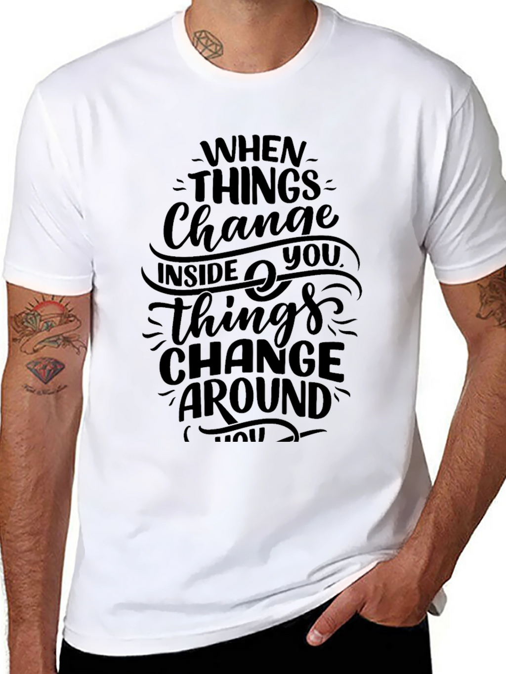 Inspirational Graphic Print Black T-Shirt