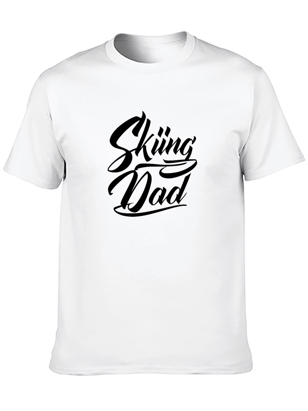 Skiing Dad Black Graphic Tee Shirt