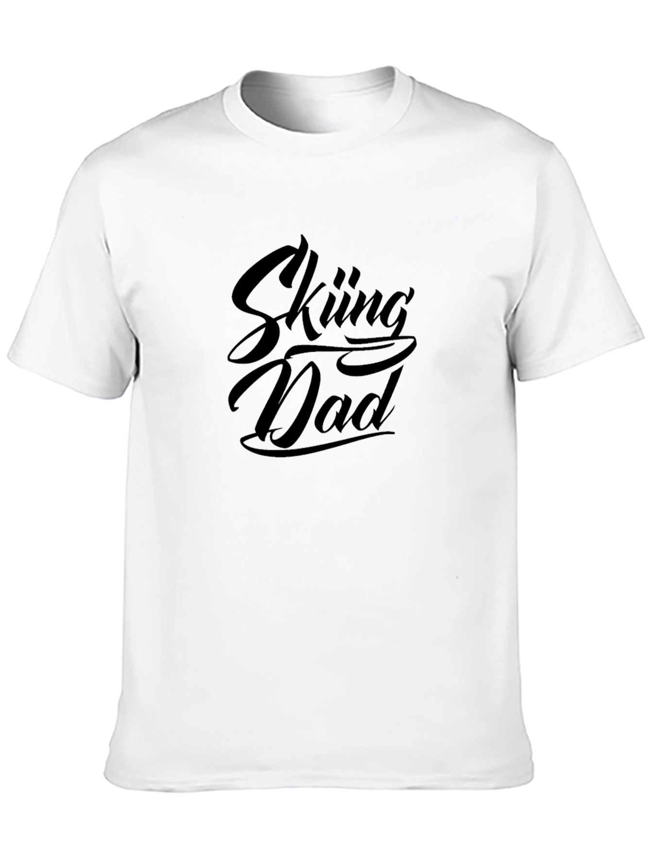 Skiing Dad Black Graphic Tee Shirt