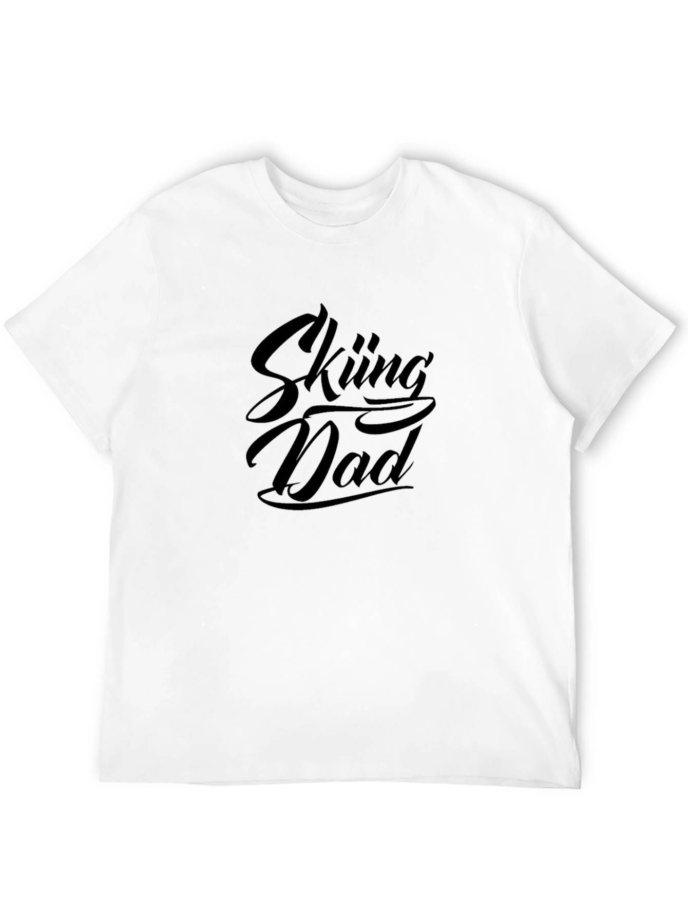 Skiing Dad Black Graphic Tee Shirt