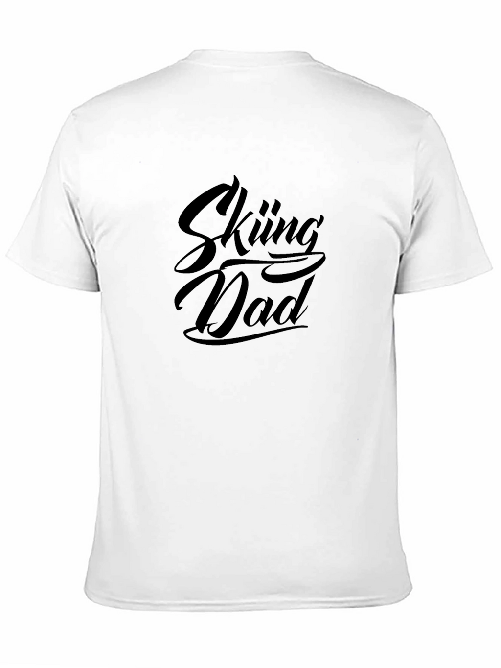 Skiing Dad Black Graphic Tee Shirt