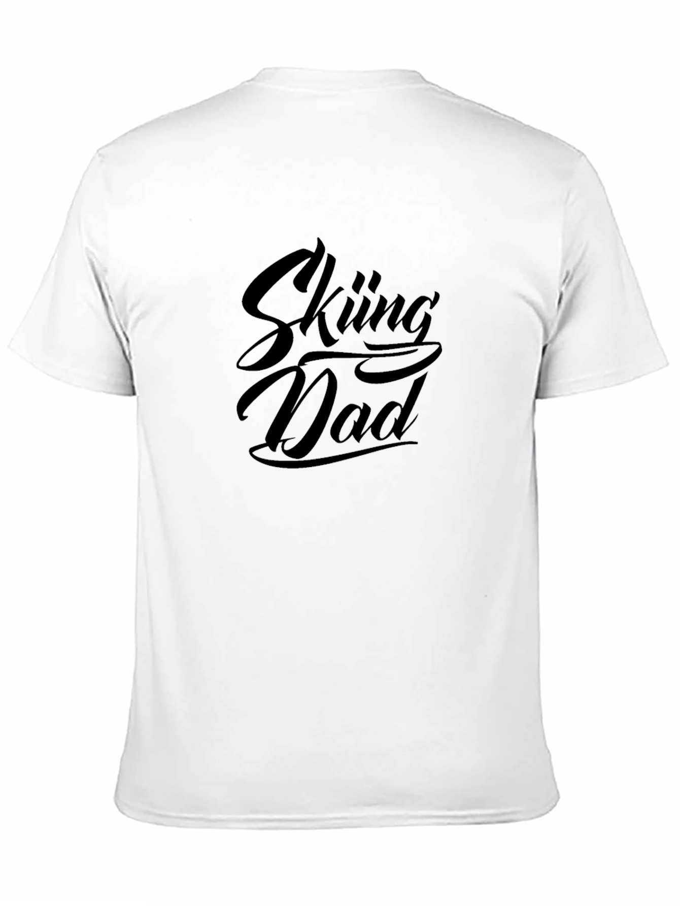 Skiing Dad Black Graphic Tee Shirt