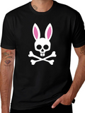 Bunny Skull Graphic T-Shirt - Black