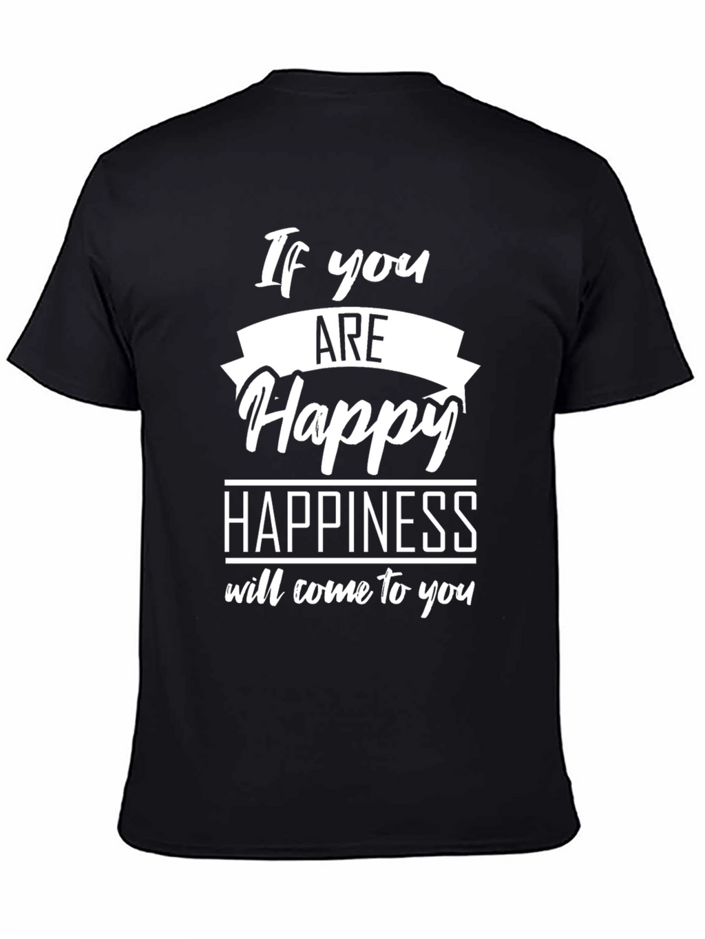 Happy Graphic Black T-Shirt - Inspirational Tee