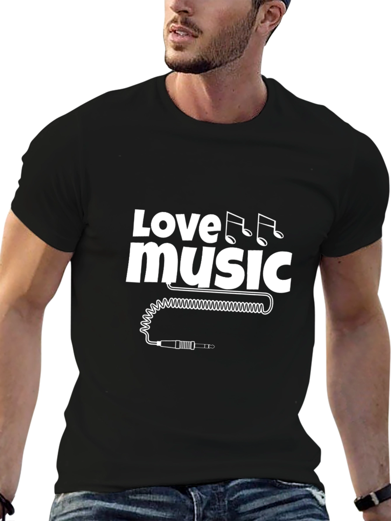 Love Music Black Graphic Tee