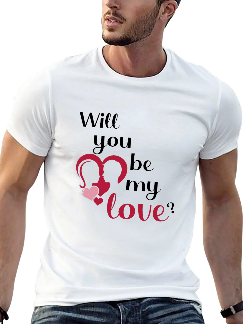 Romantic Will You Be My Love Graphic T-Shirt