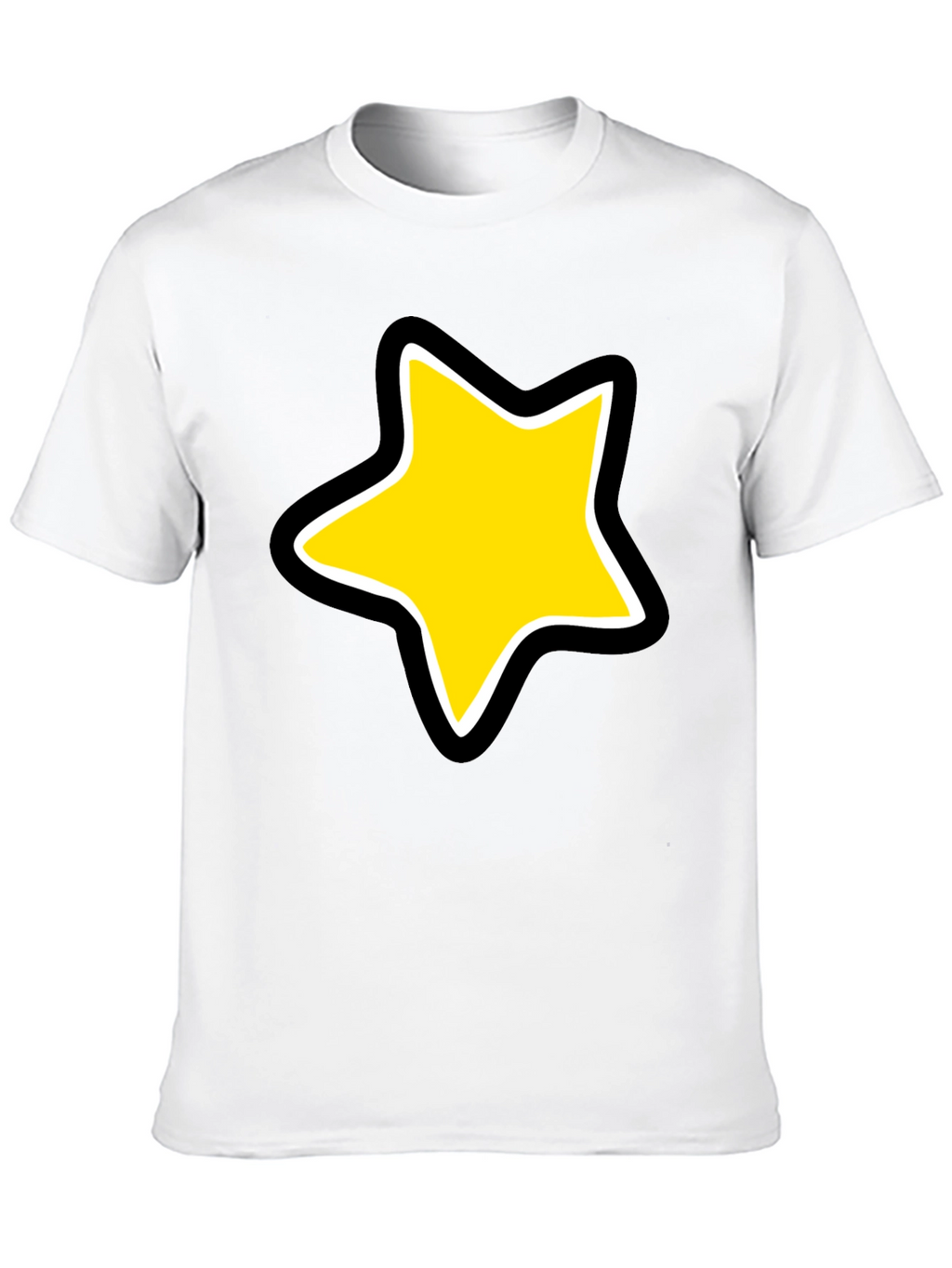 Star Graphic Black Tee - Bold Cartoon Style