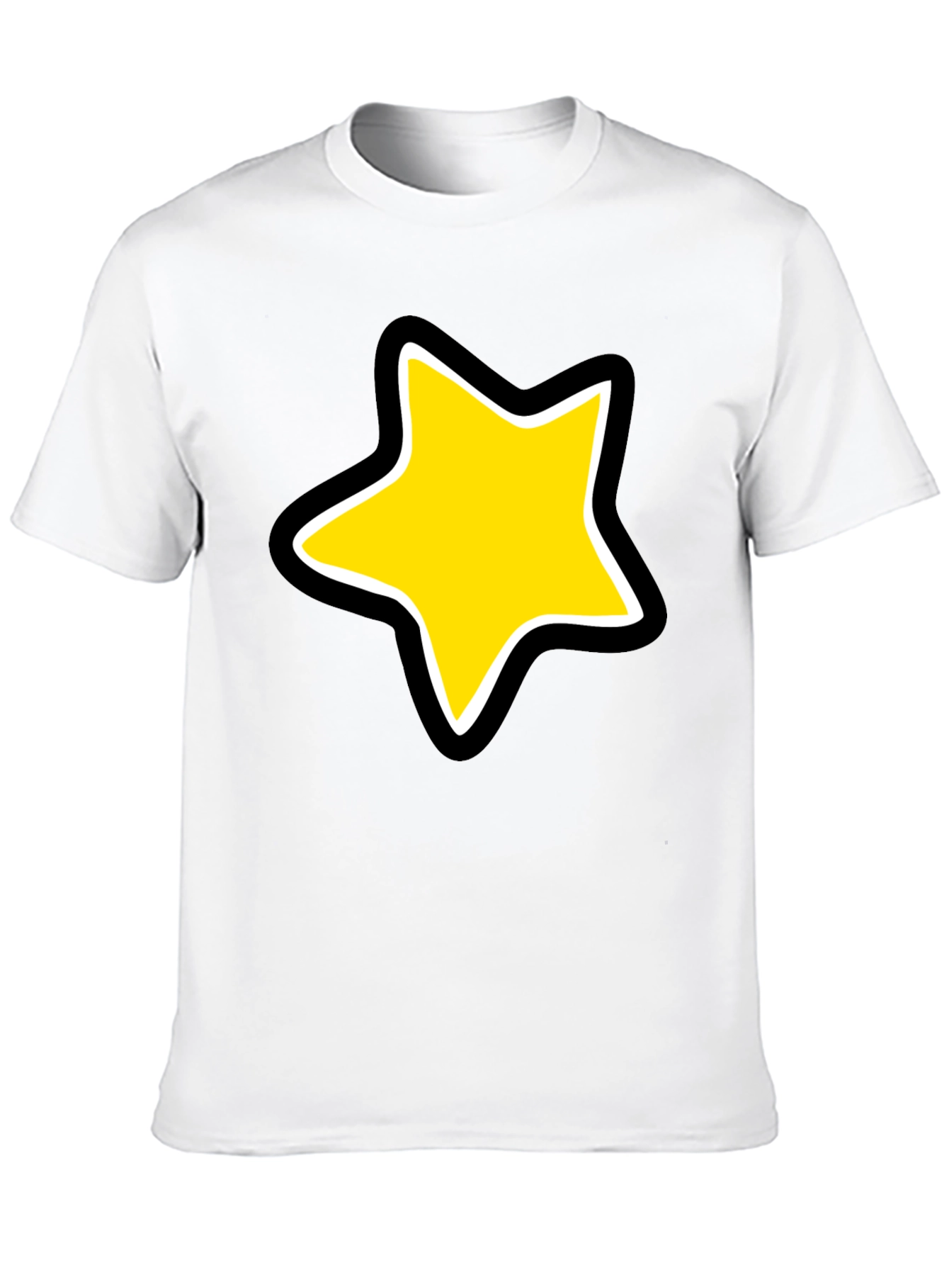 Star Graphic Black Tee - Bold Cartoon Style