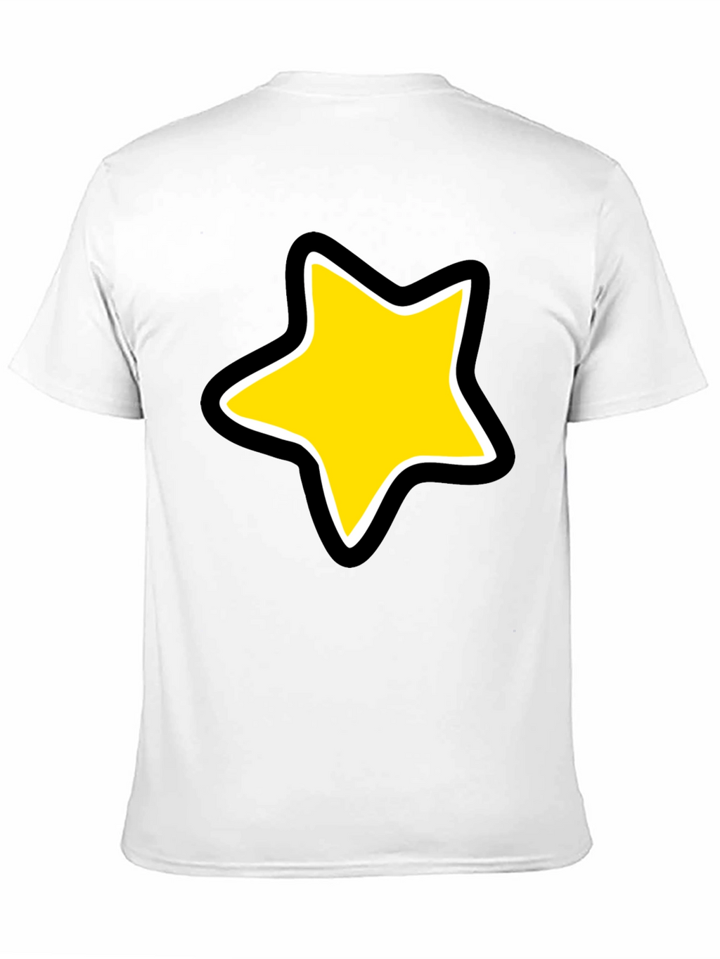 Star Graphic Black Tee - Bold Cartoon Style