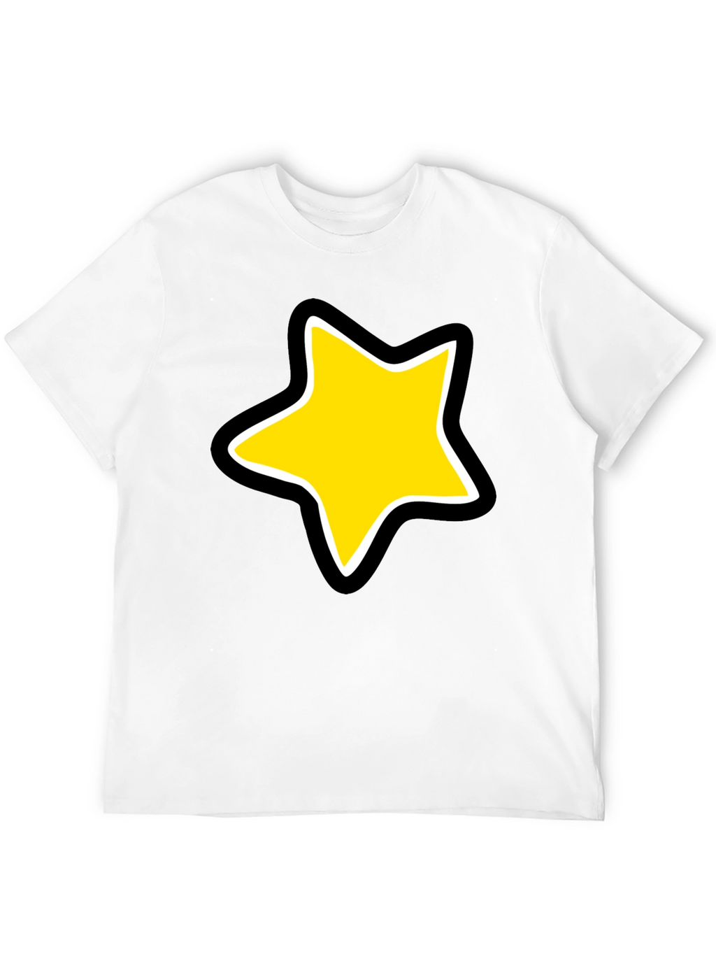 Star Graphic Black Tee - Bold Cartoon Style