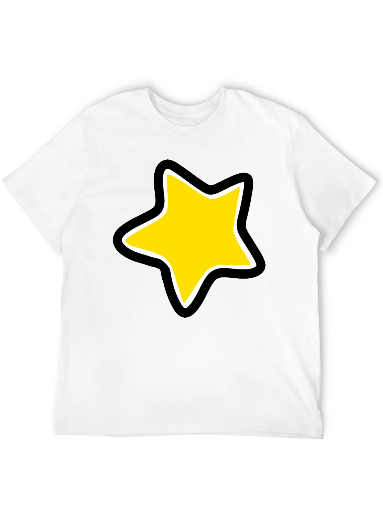 Star Graphic Black Tee - Bold Cartoon Style