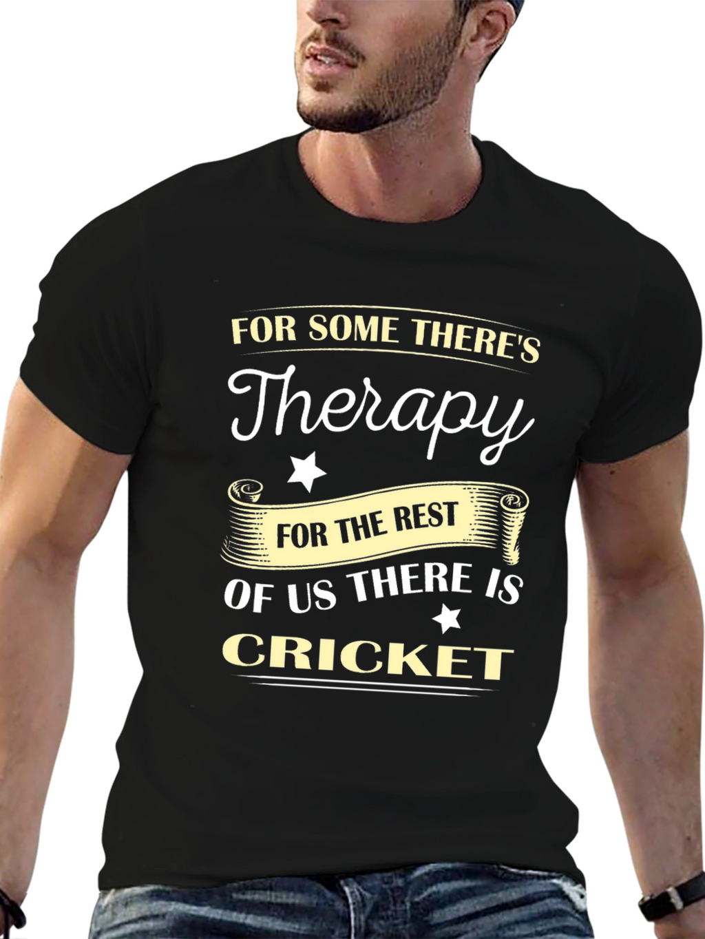 Cricket Therapy T-Shirt - Soft Cotton Black Tee