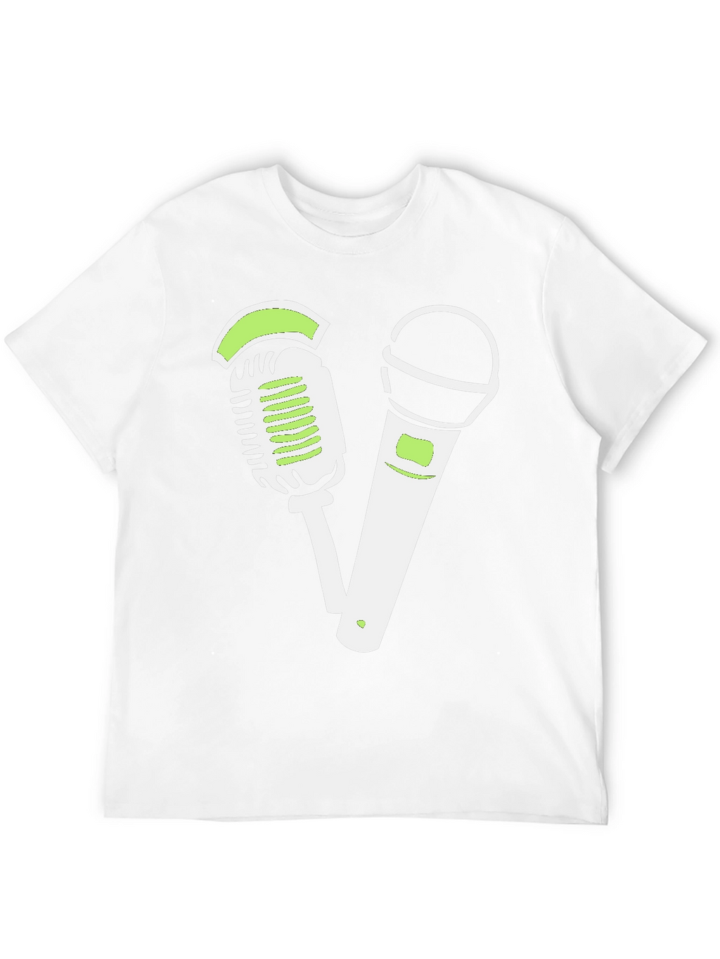 Retro Mic Graphic Tee - Black Cotton Shirt