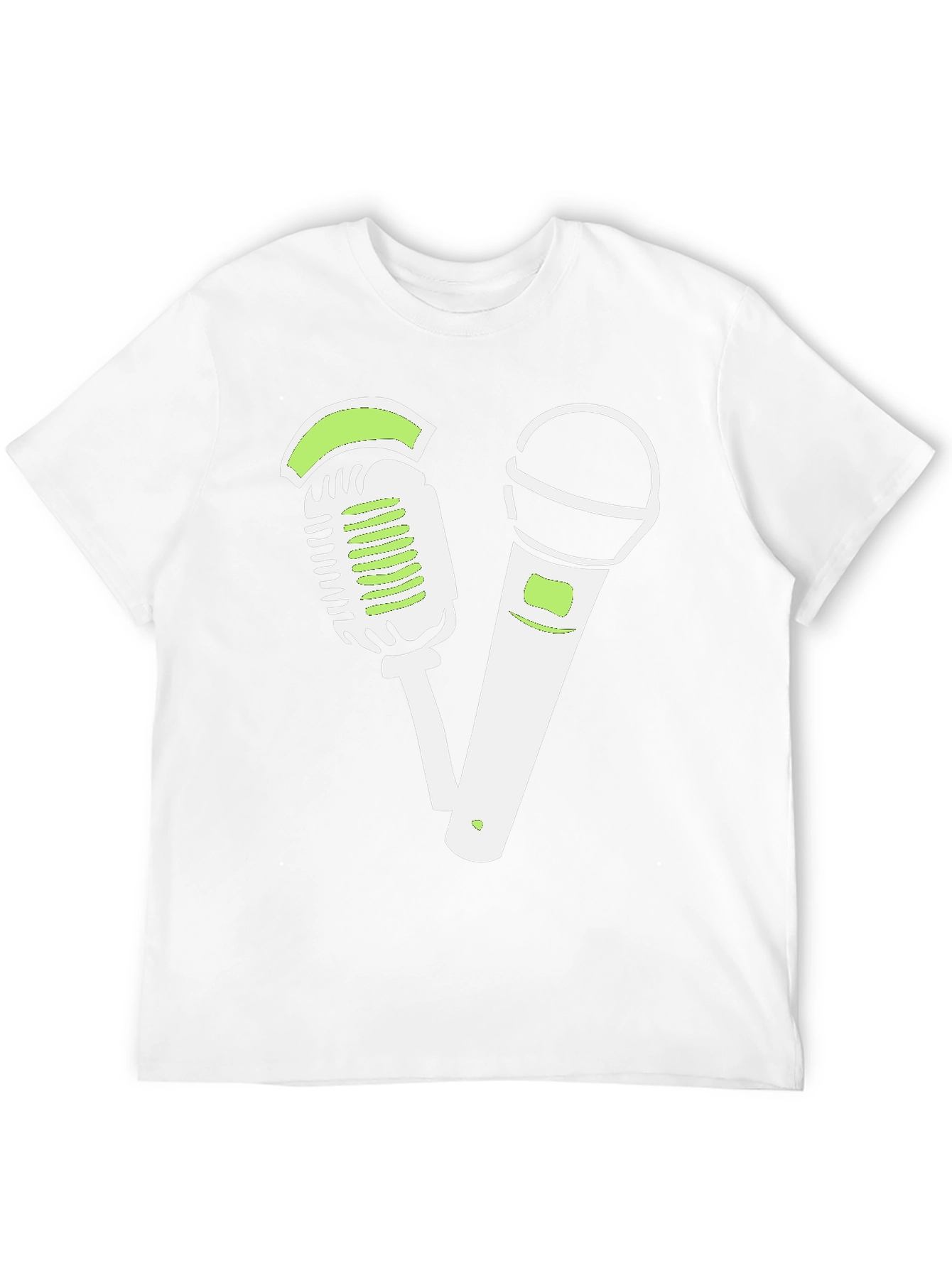 Retro Mic Graphic Tee - Black Cotton Shirt