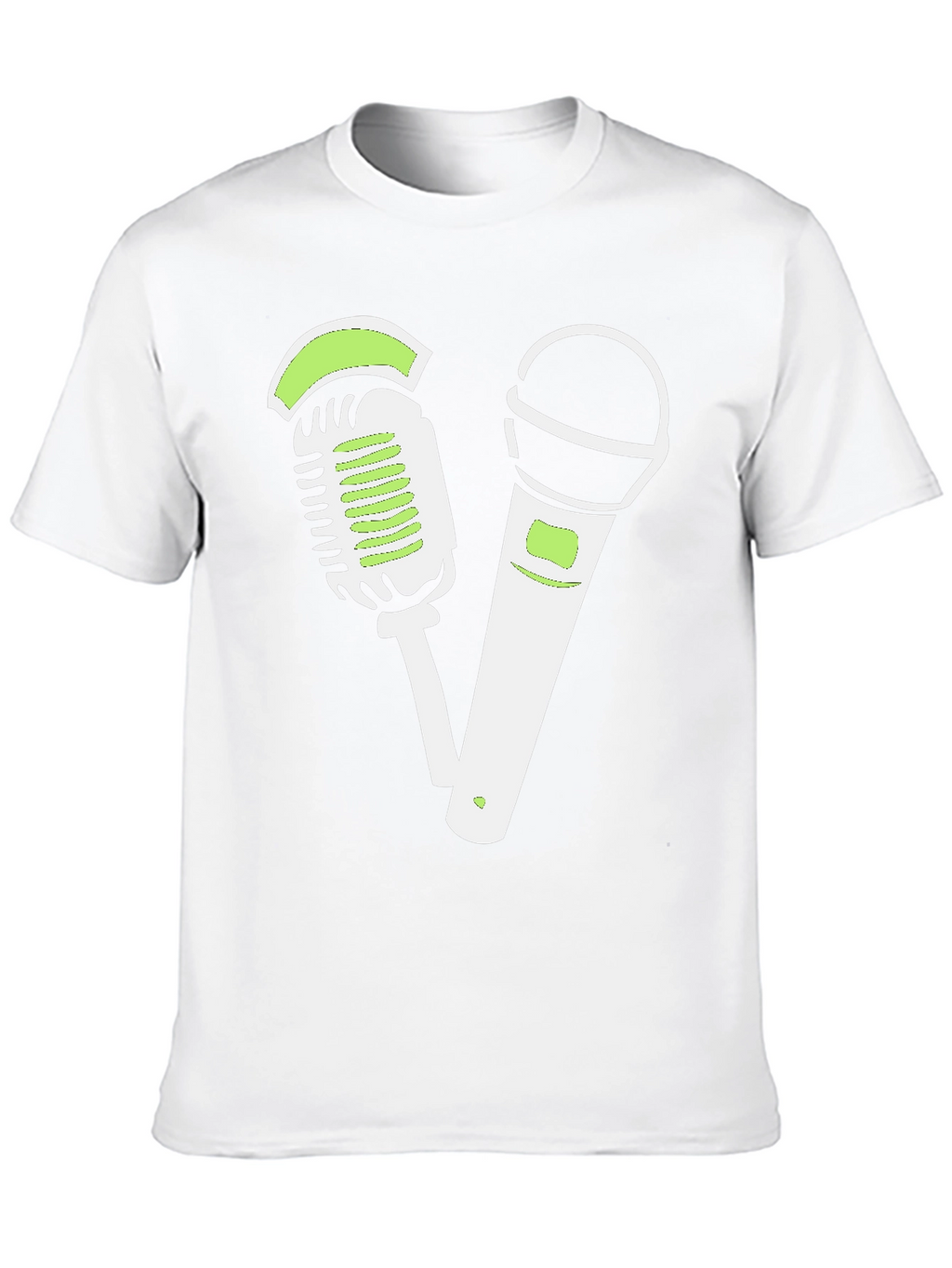 Retro Mic Graphic Tee - Black Cotton Shirt