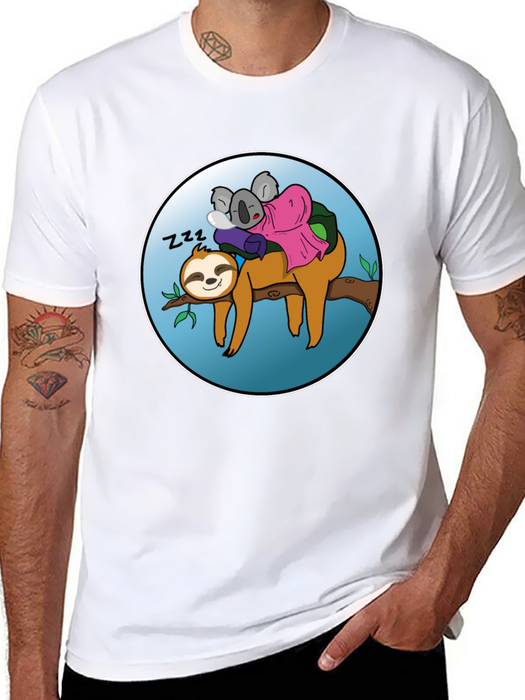 Sloth & Koala Nap Buddies Graphic T-Shirt