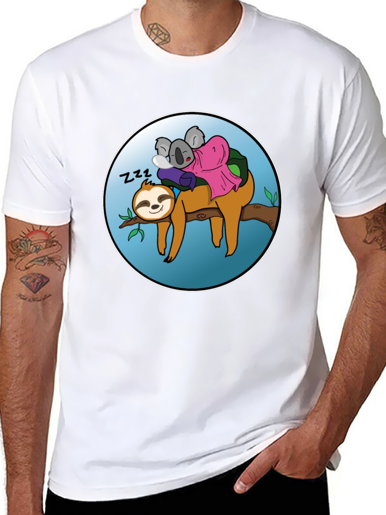 Sloth & Koala Nap Buddies Graphic T-Shirt