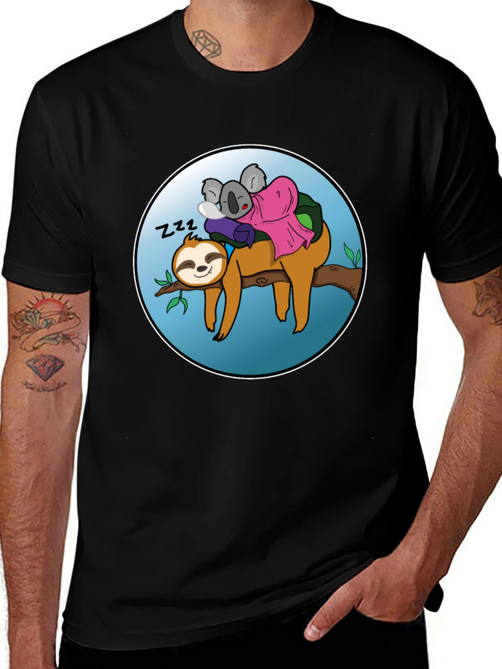 Sloth & Koala Nap Buddies Graphic T-Shirt