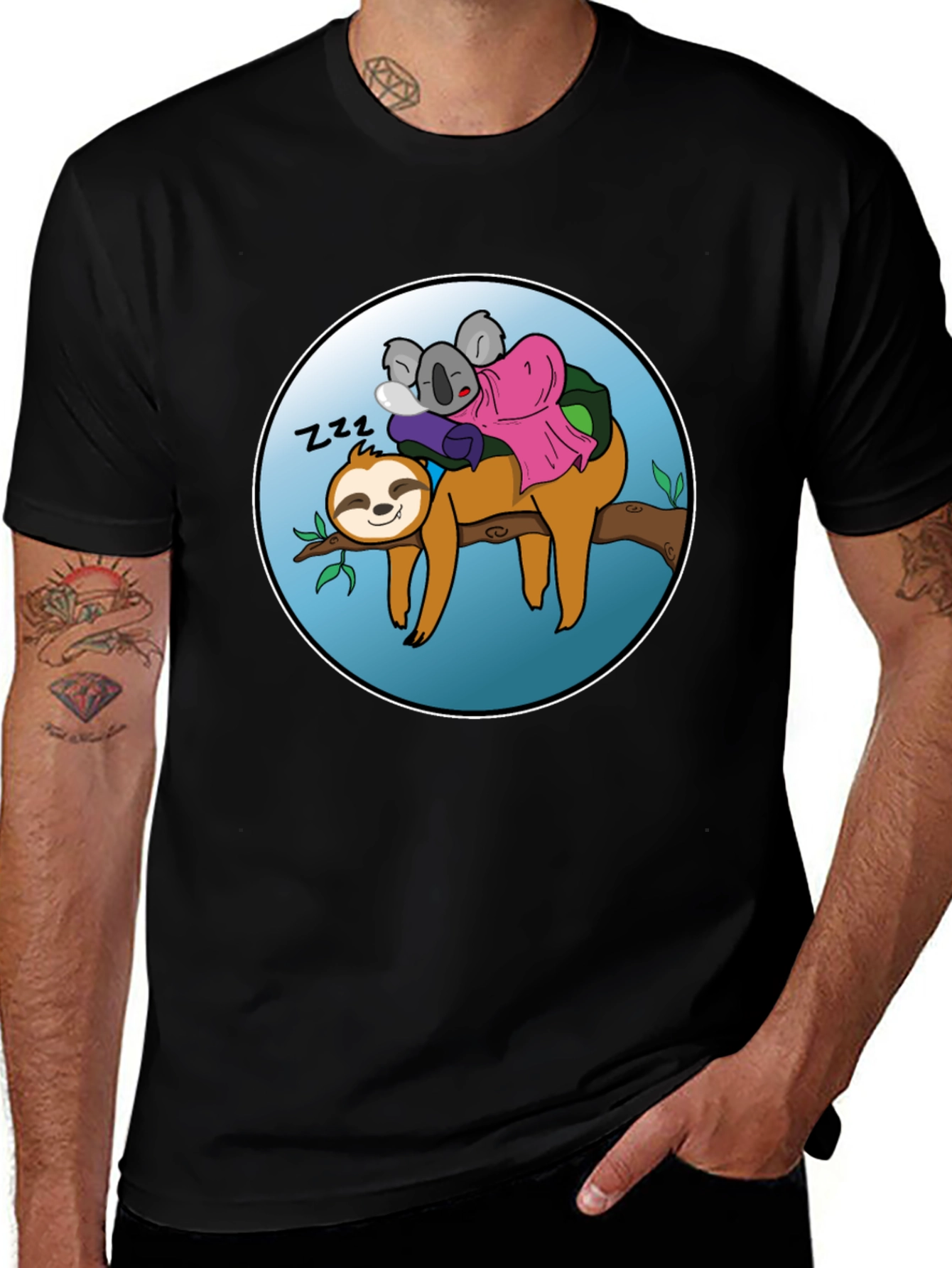 Sloth & Koala Nap Buddies Graphic T-Shirt
