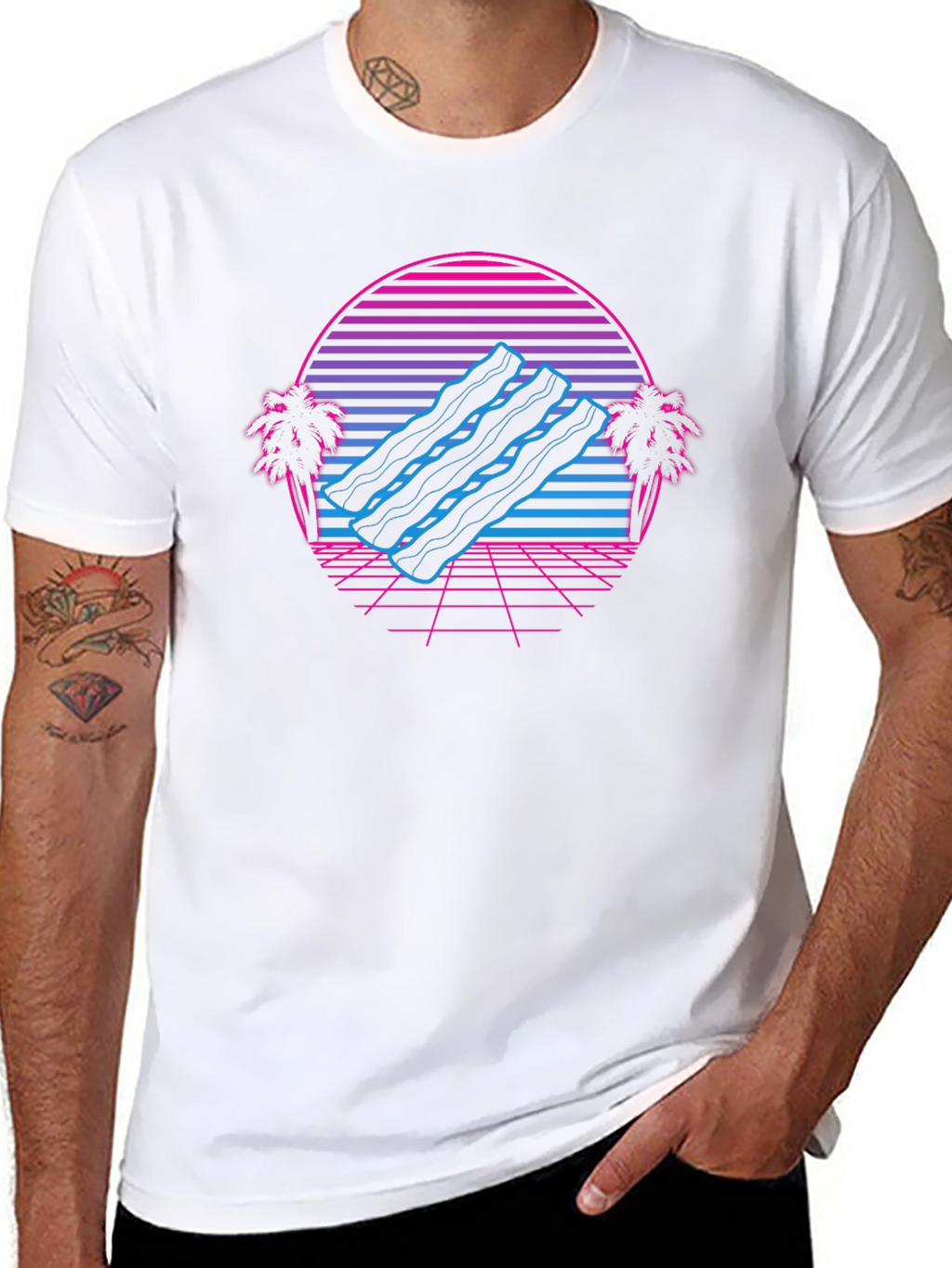 Retro Bacon Wave T-Shirt - Classic Comfort