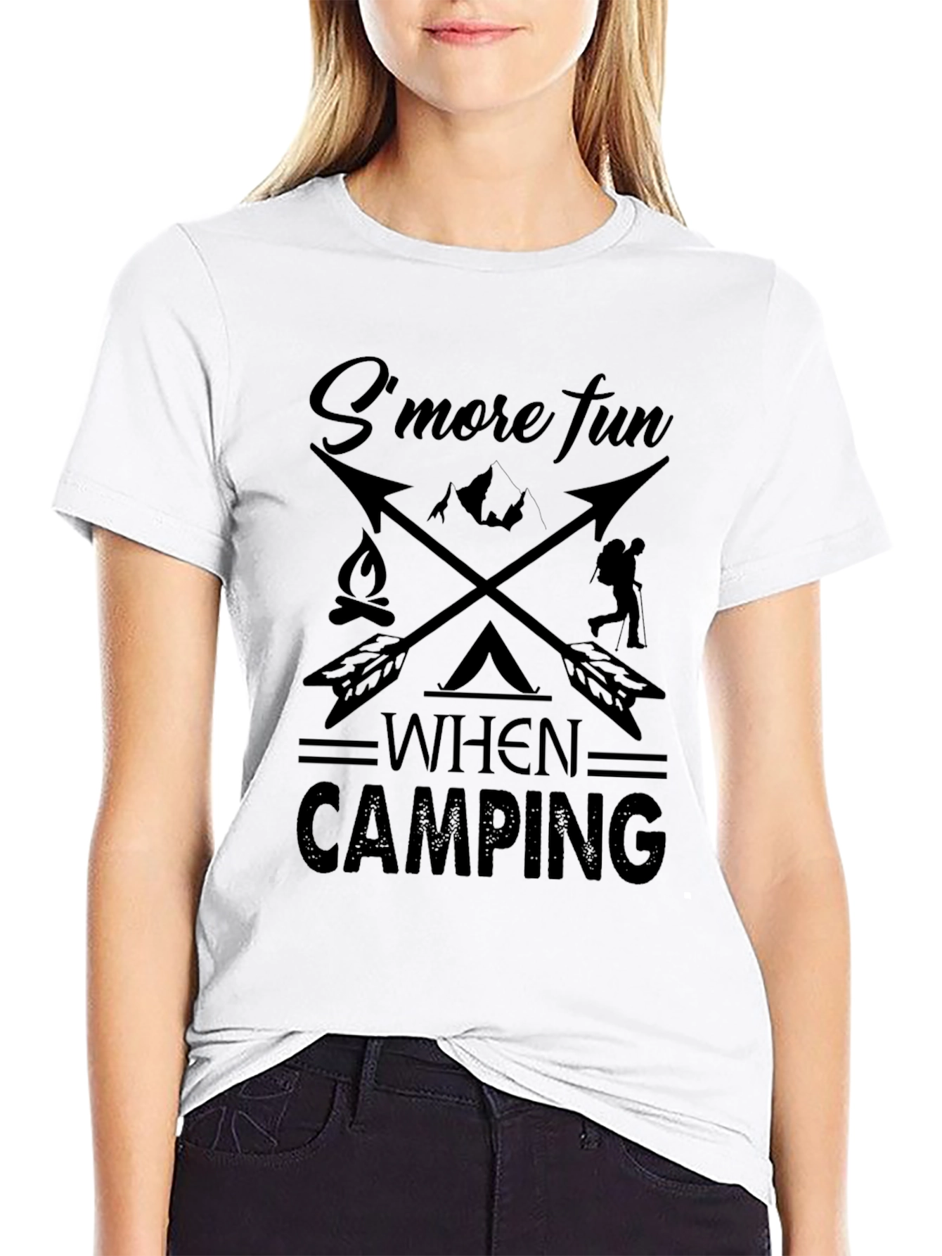 Smore Fun Camping Black Graphic Tee