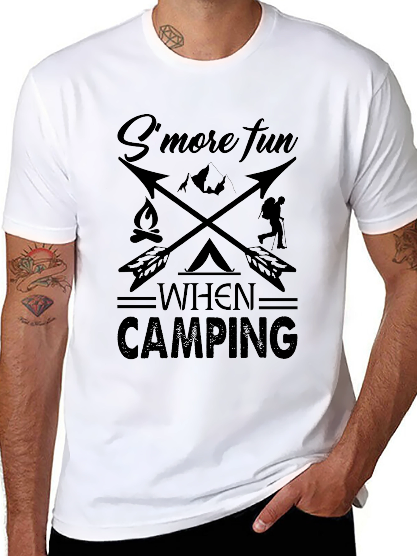 Smore Fun Camping Black Graphic Tee