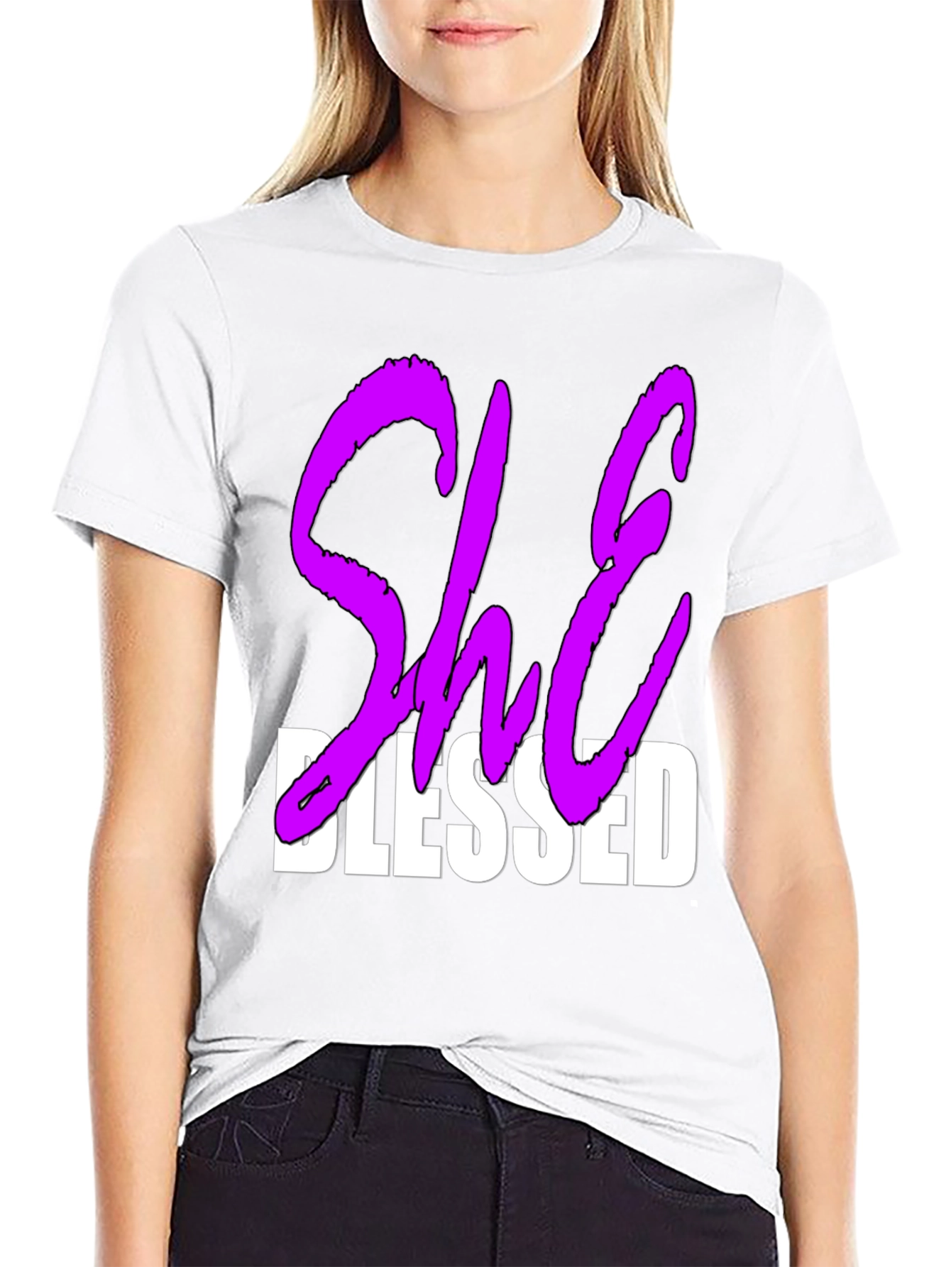 She Blessed Graphic T-Shirt - Black