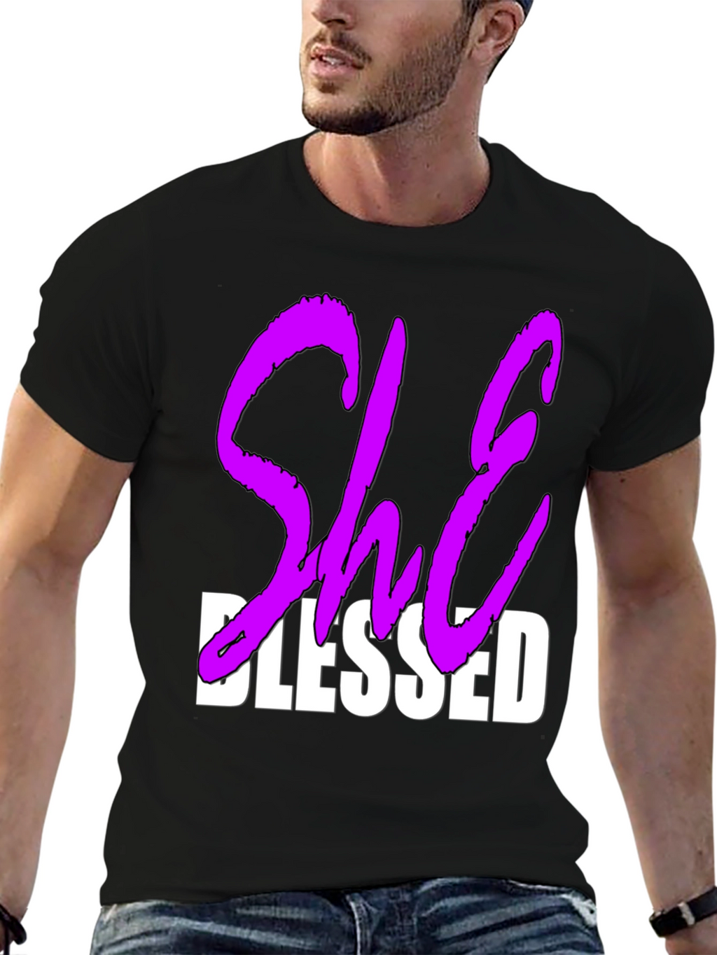 She Blessed Graphic T-Shirt - Black