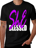 She Blessed Graphic T-Shirt - Black