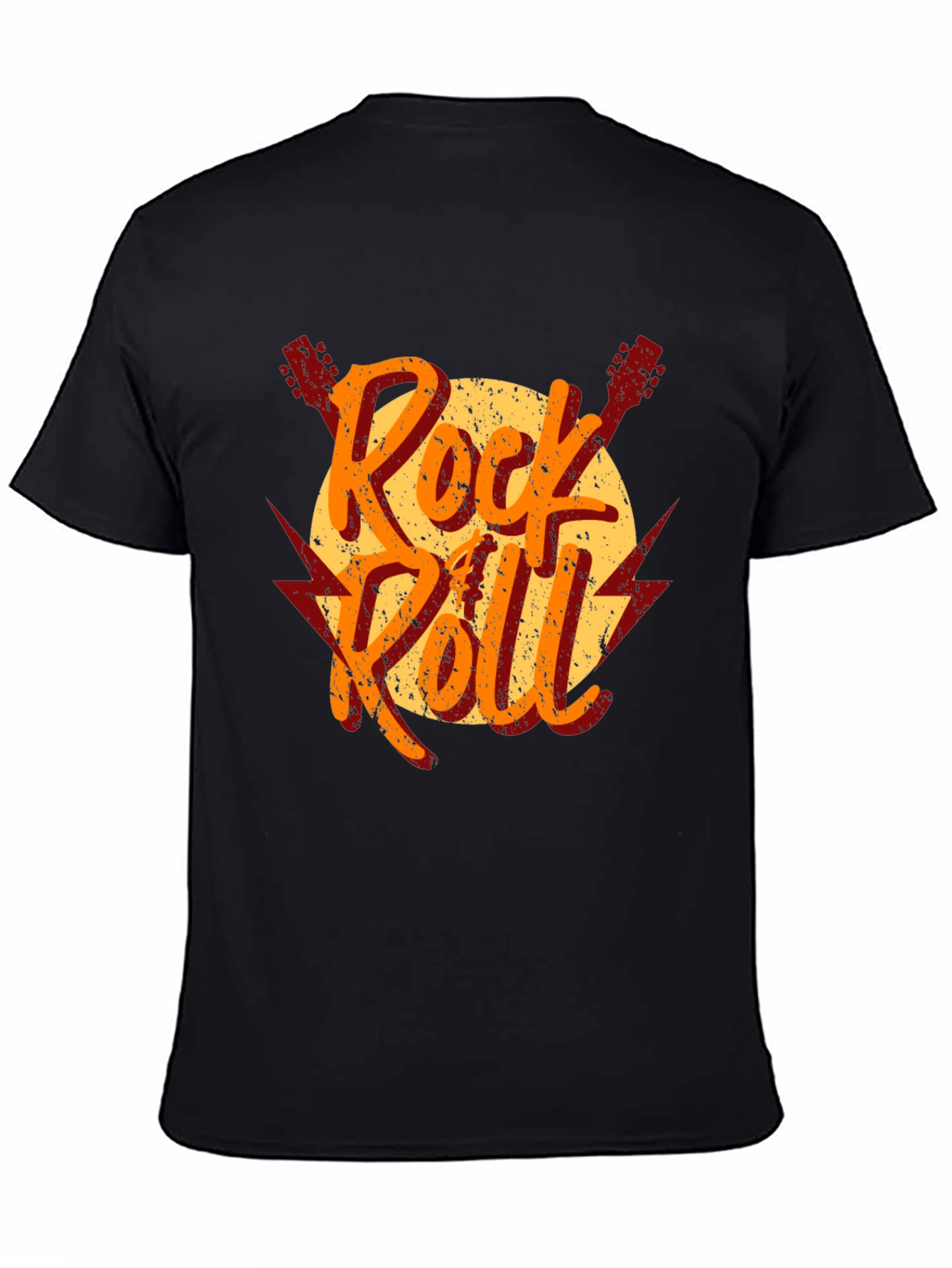 Rock and Roll Graphic Tee - Vintage Style Black T-Shirt