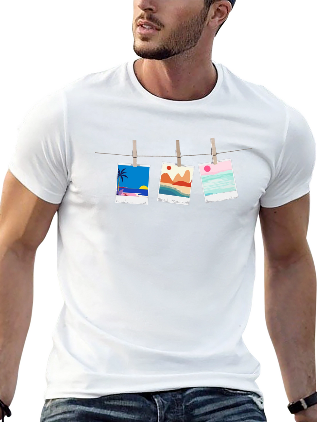 Hanging Photo T-Shirt - Beach Vibes