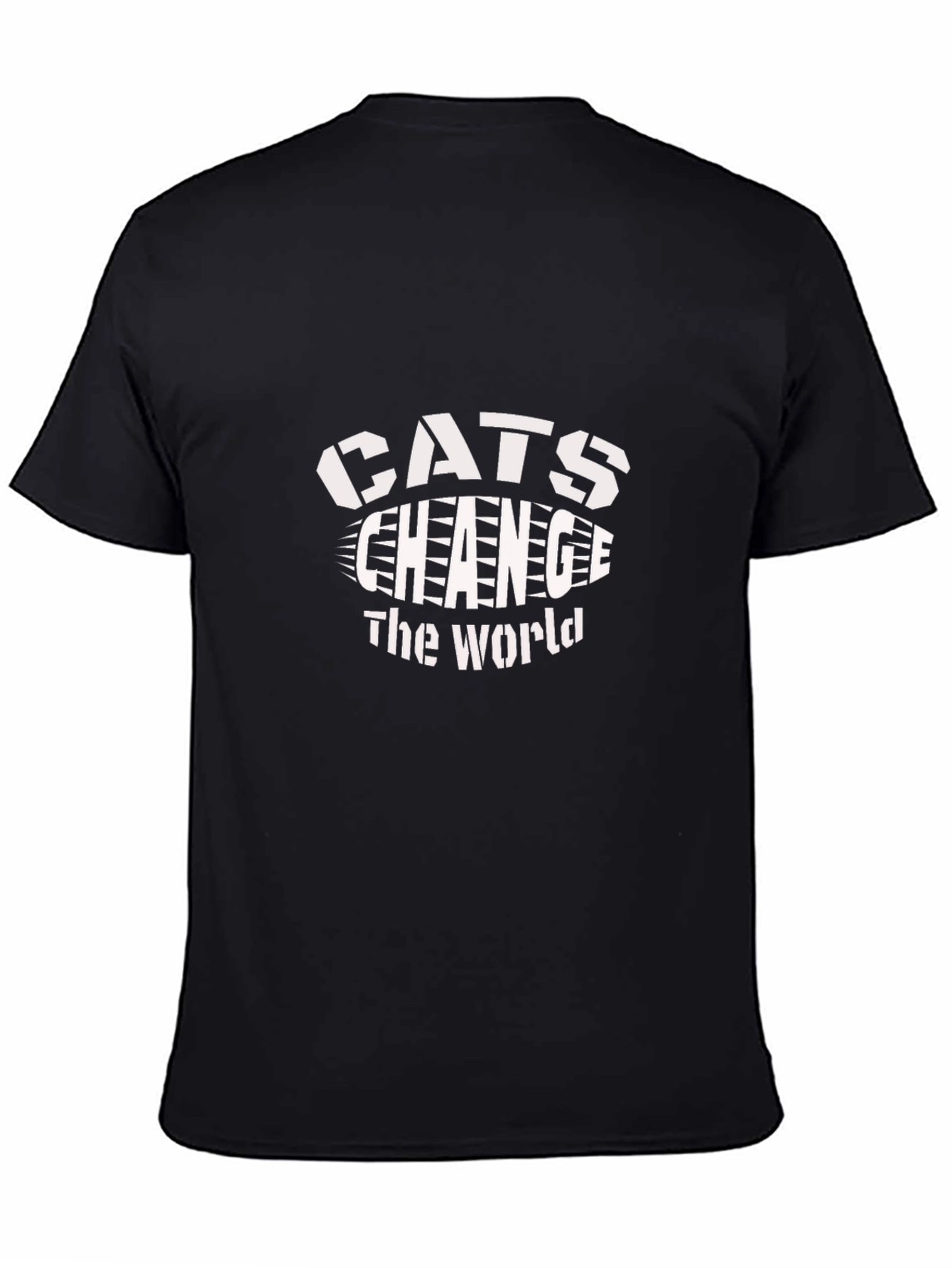 Cats Change The World Black Graphic Tee