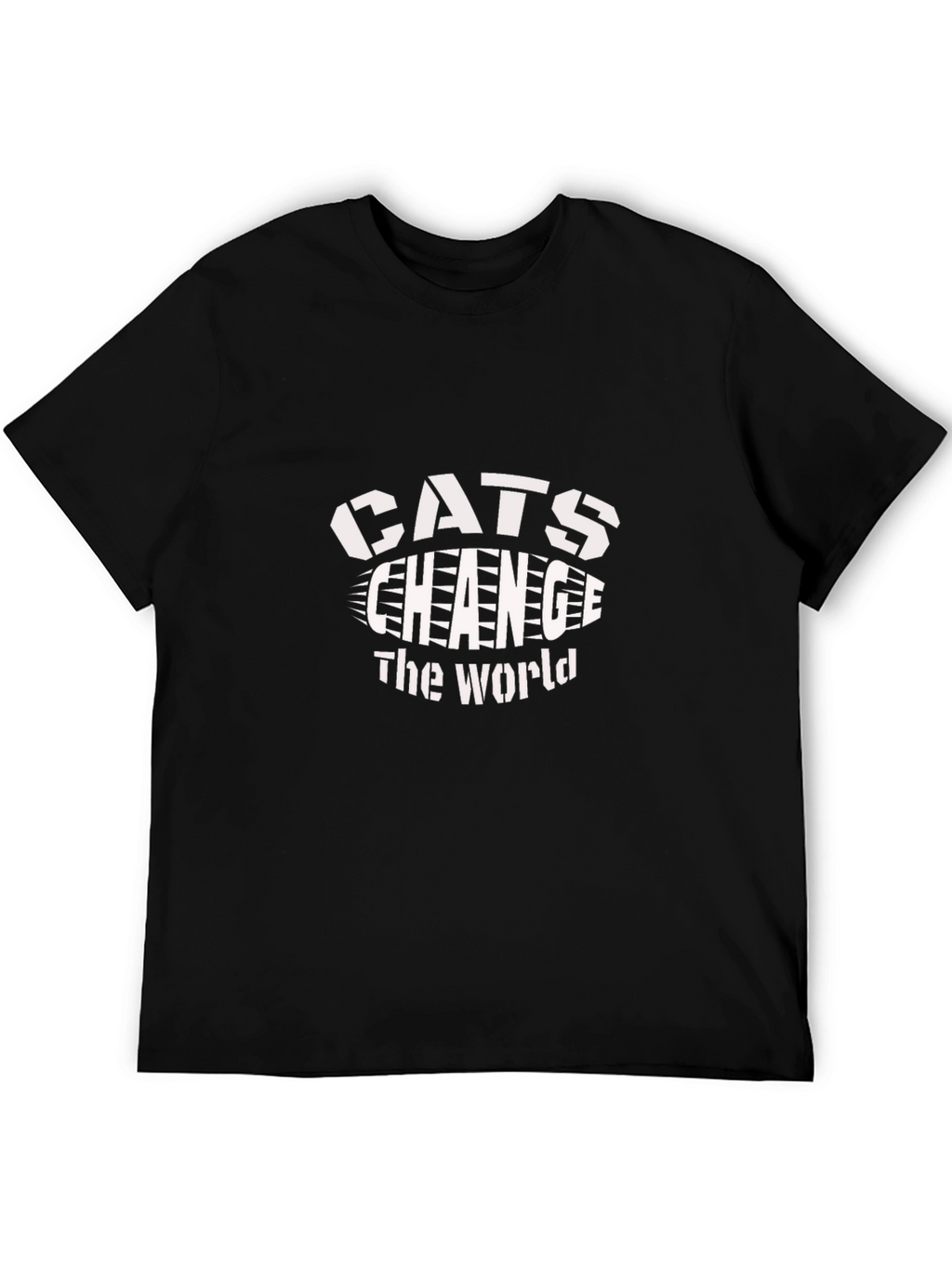 Cats Change The World Black Graphic Tee