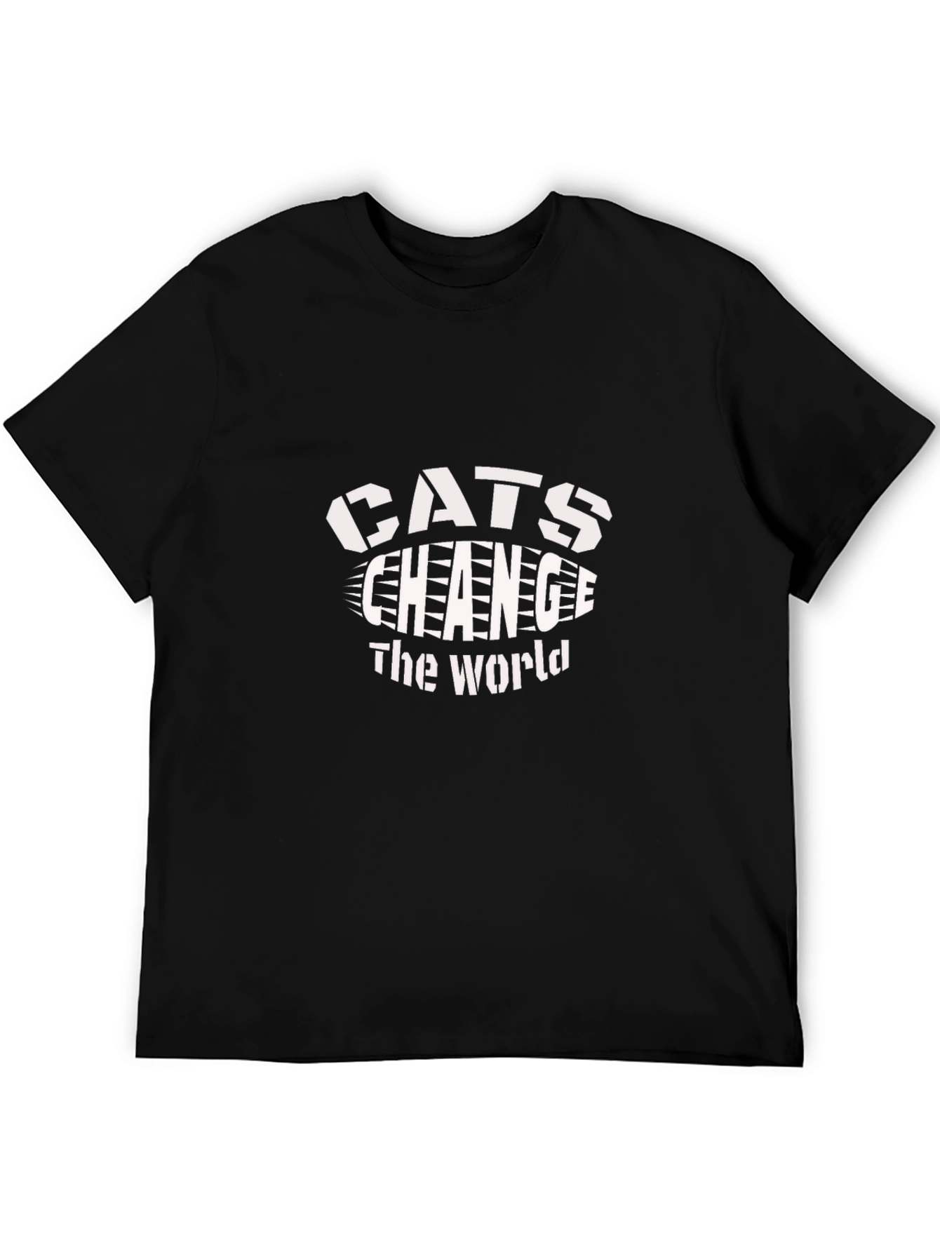 Cats Change The World Black Graphic Tee