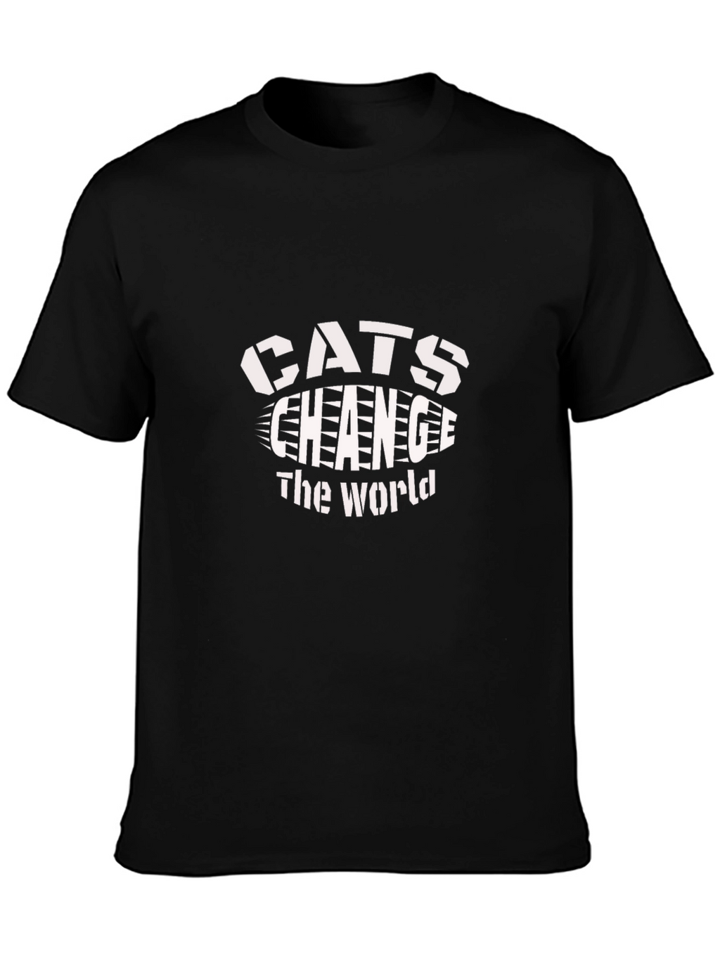 Cats Change The World Black Graphic Tee