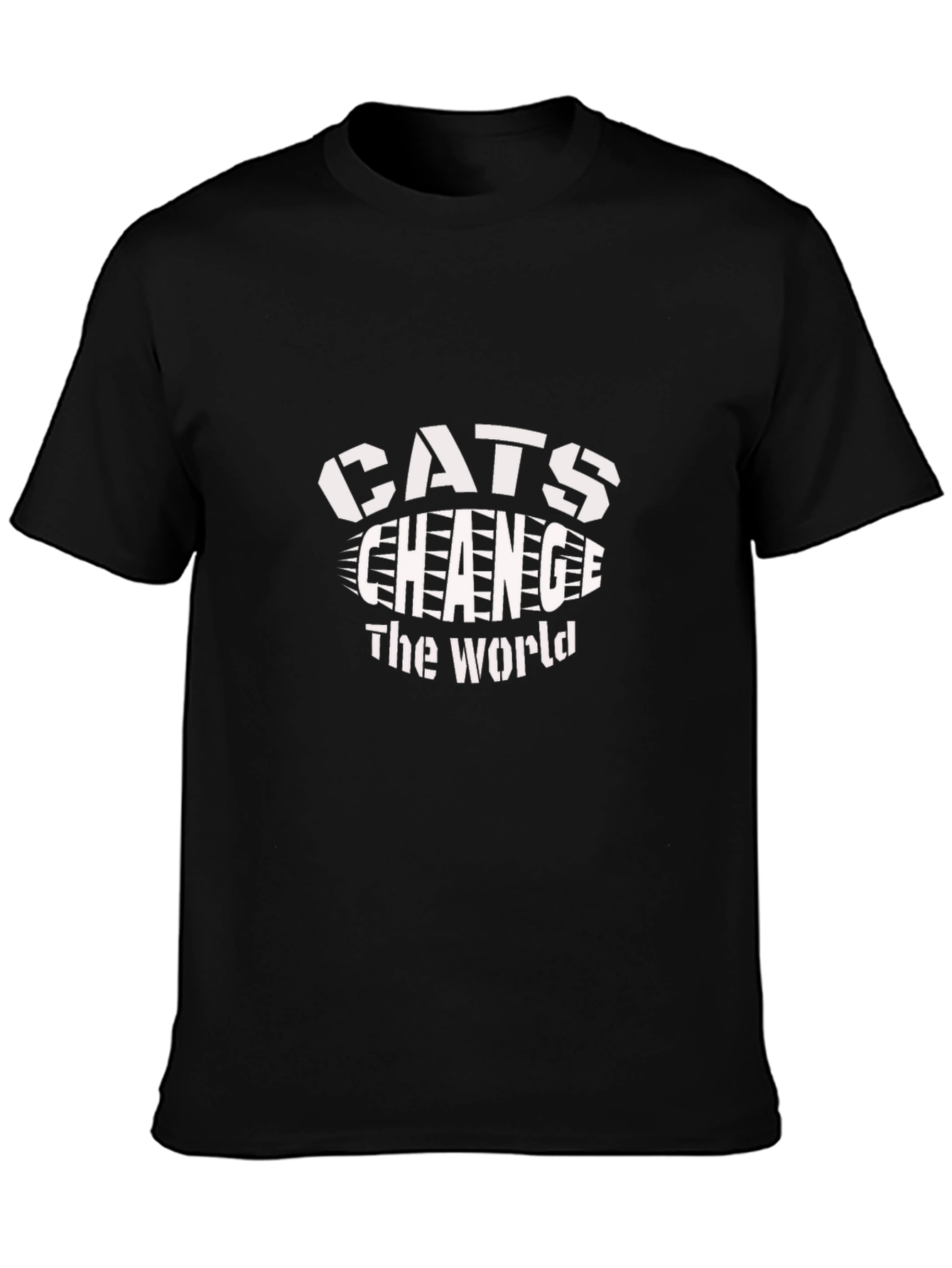 Cats Change The World Black Graphic Tee