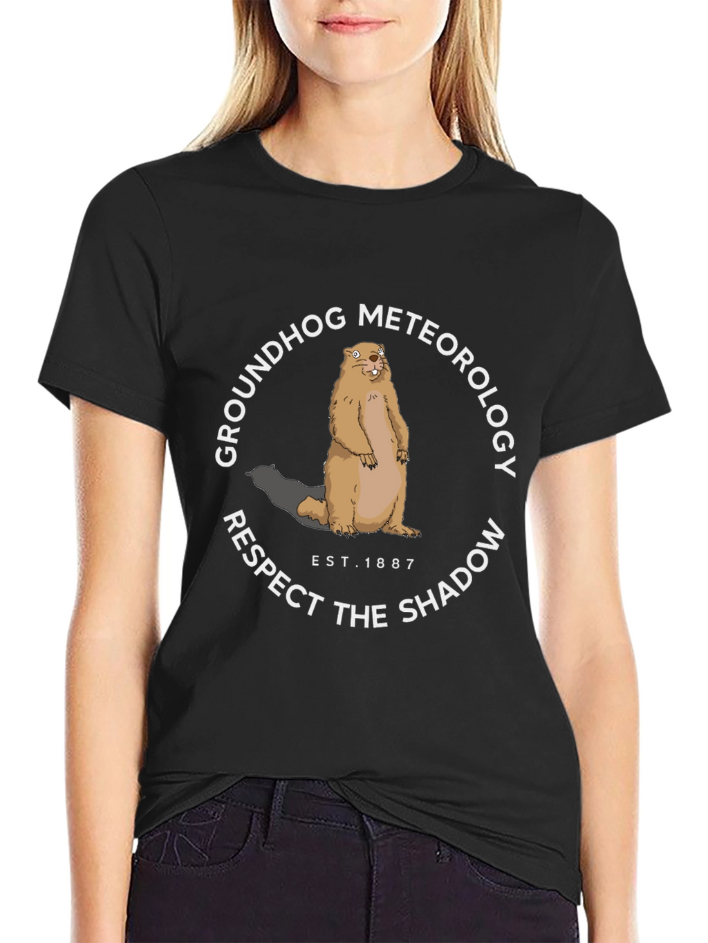 Groundhog Meteorology Respect the Shadow Graphic Tee