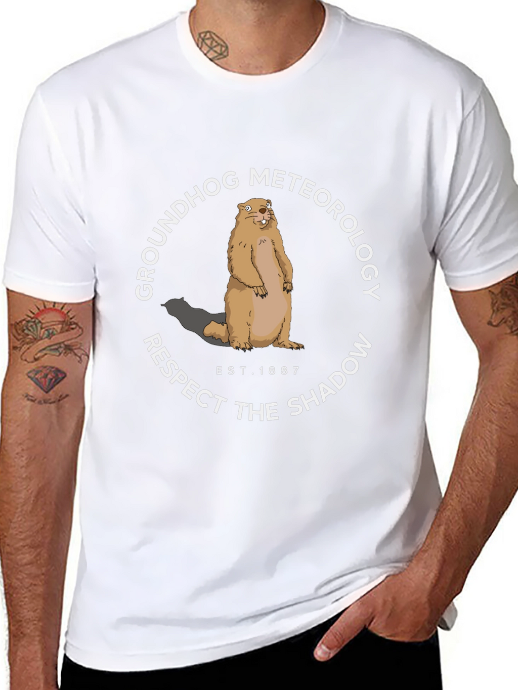 Groundhog Meteorology Respect the Shadow Graphic Tee