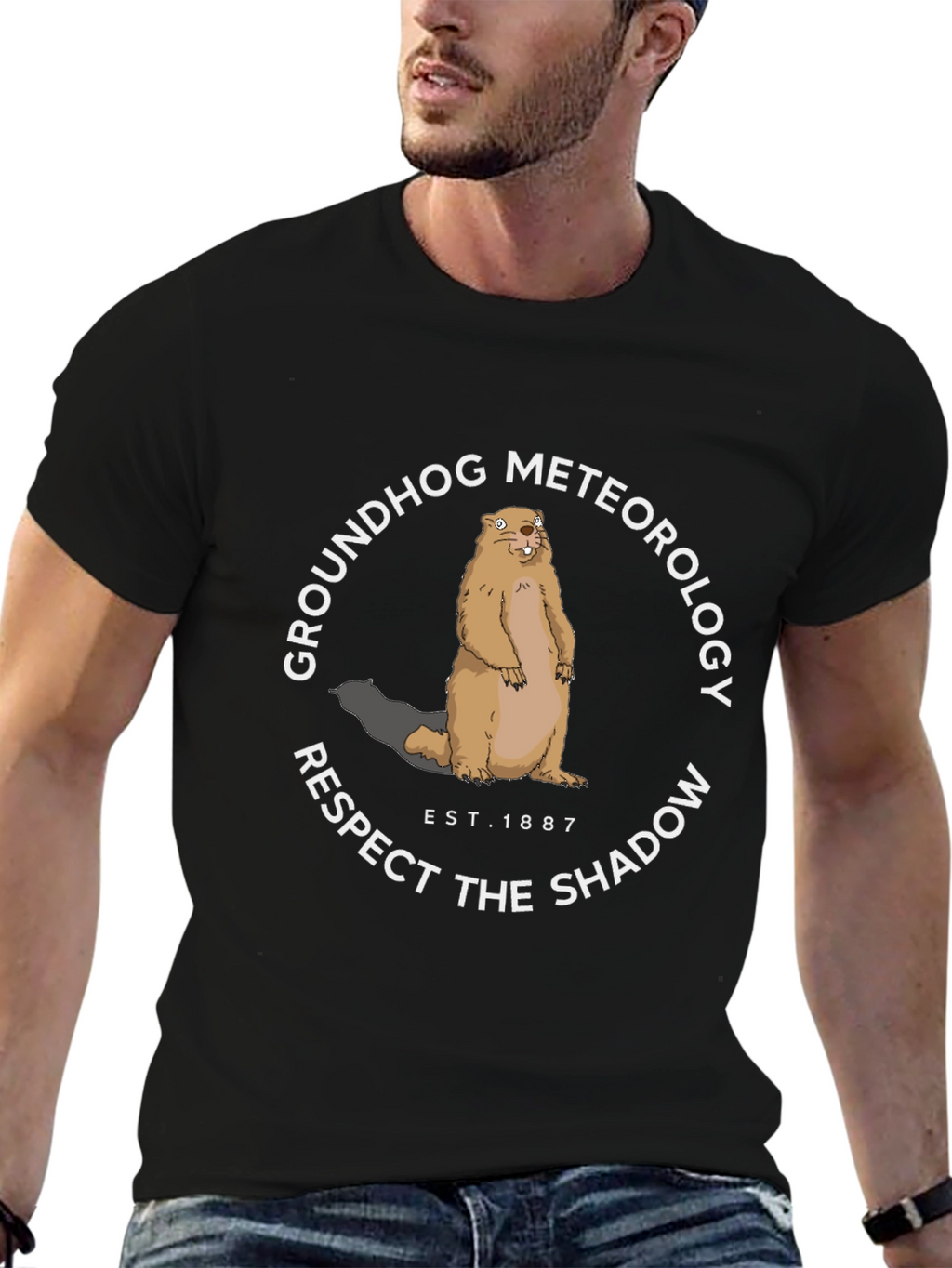 Groundhog Meteorology Respect the Shadow Graphic Tee