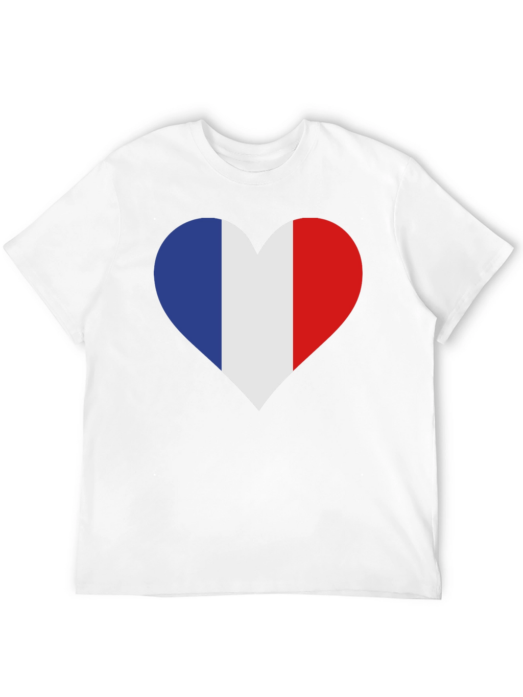 France Flag Heart T-Shirt - Black Cotton Tee