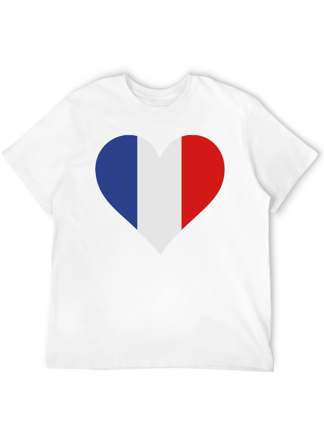France Flag Heart T-Shirt - Black Cotton Tee