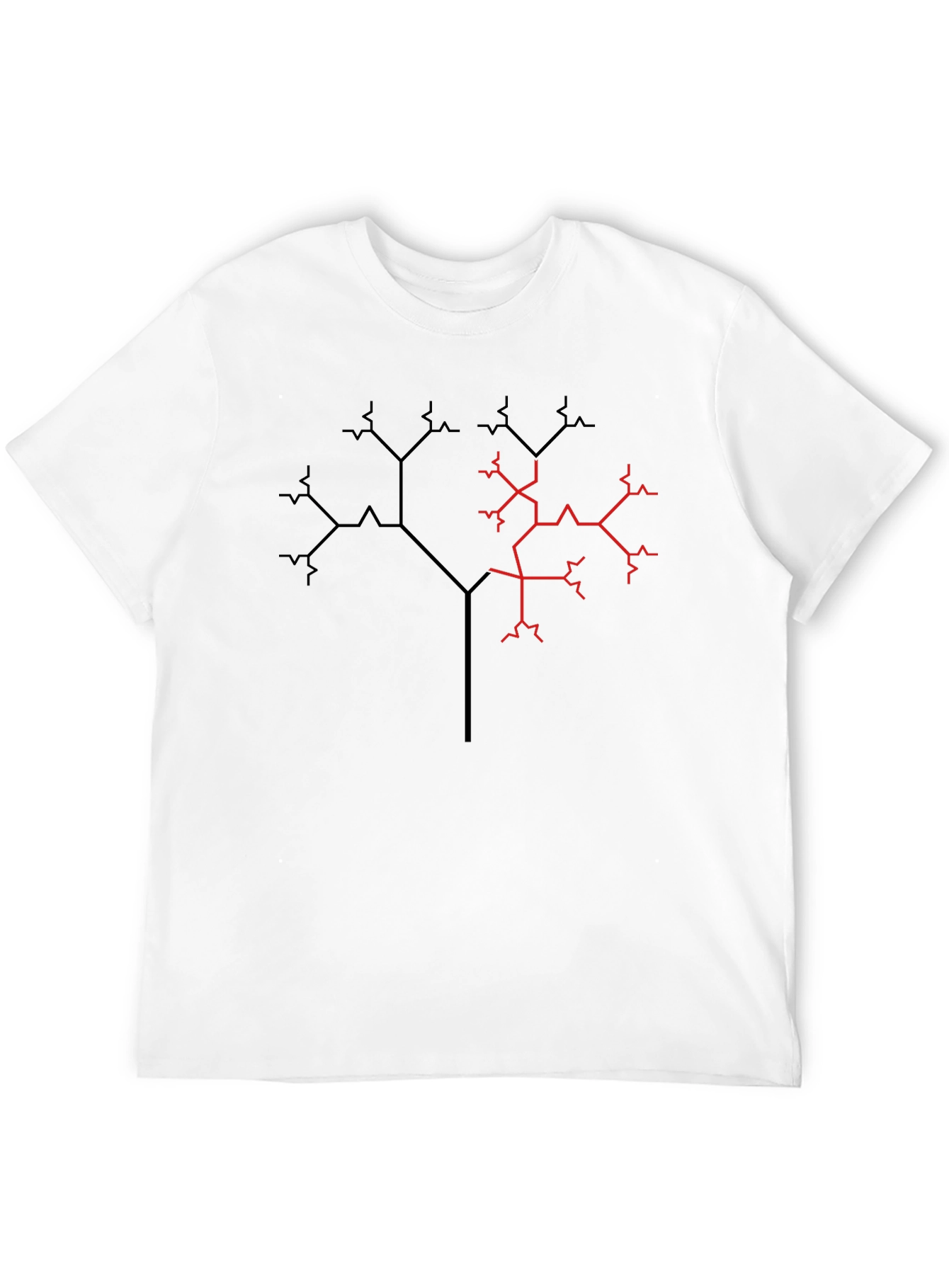 Fractal Tree Graphic Tee - Abstract Design T-Shirt