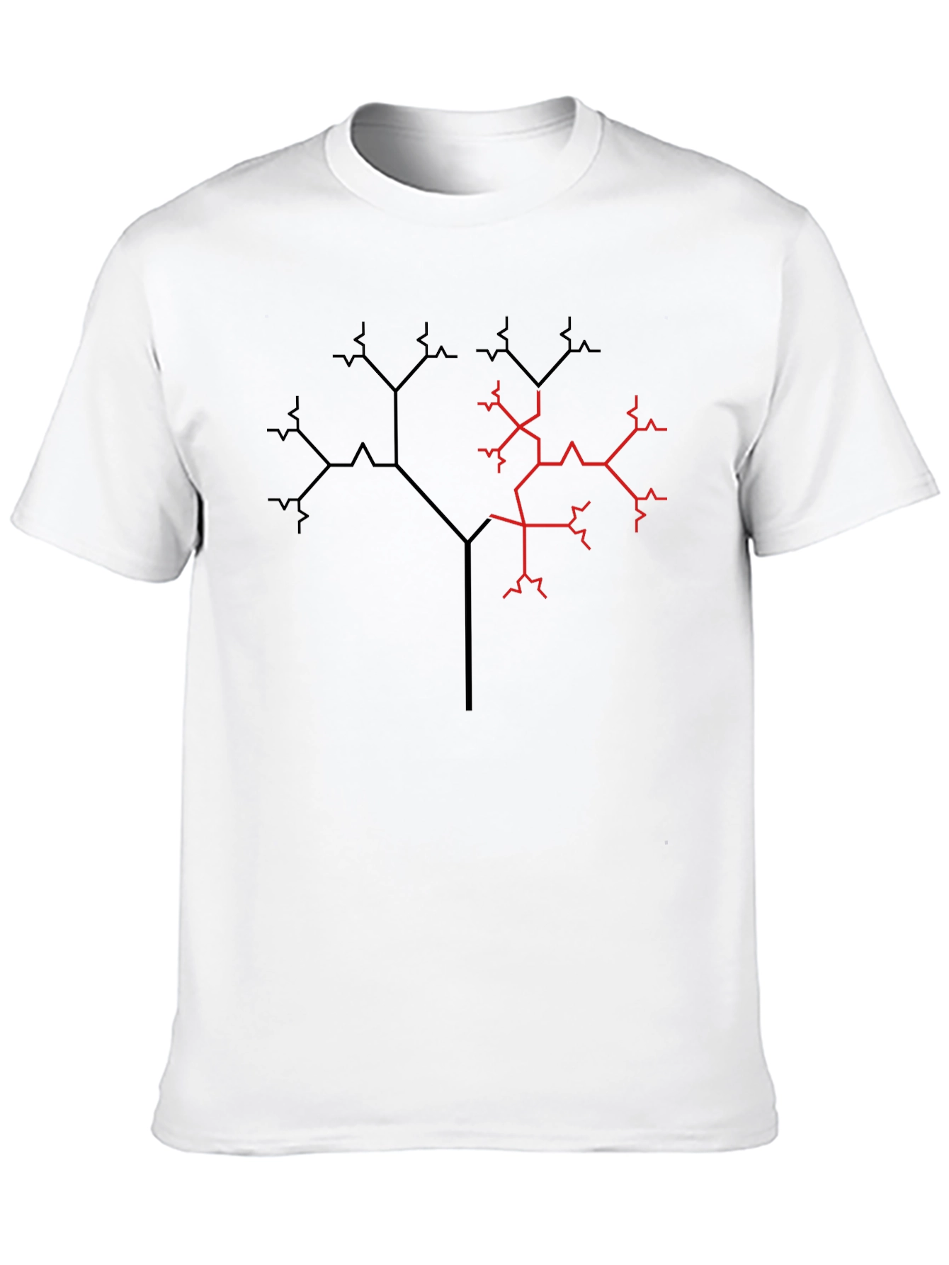 Fractal Tree Graphic Tee - Abstract Design T-Shirt