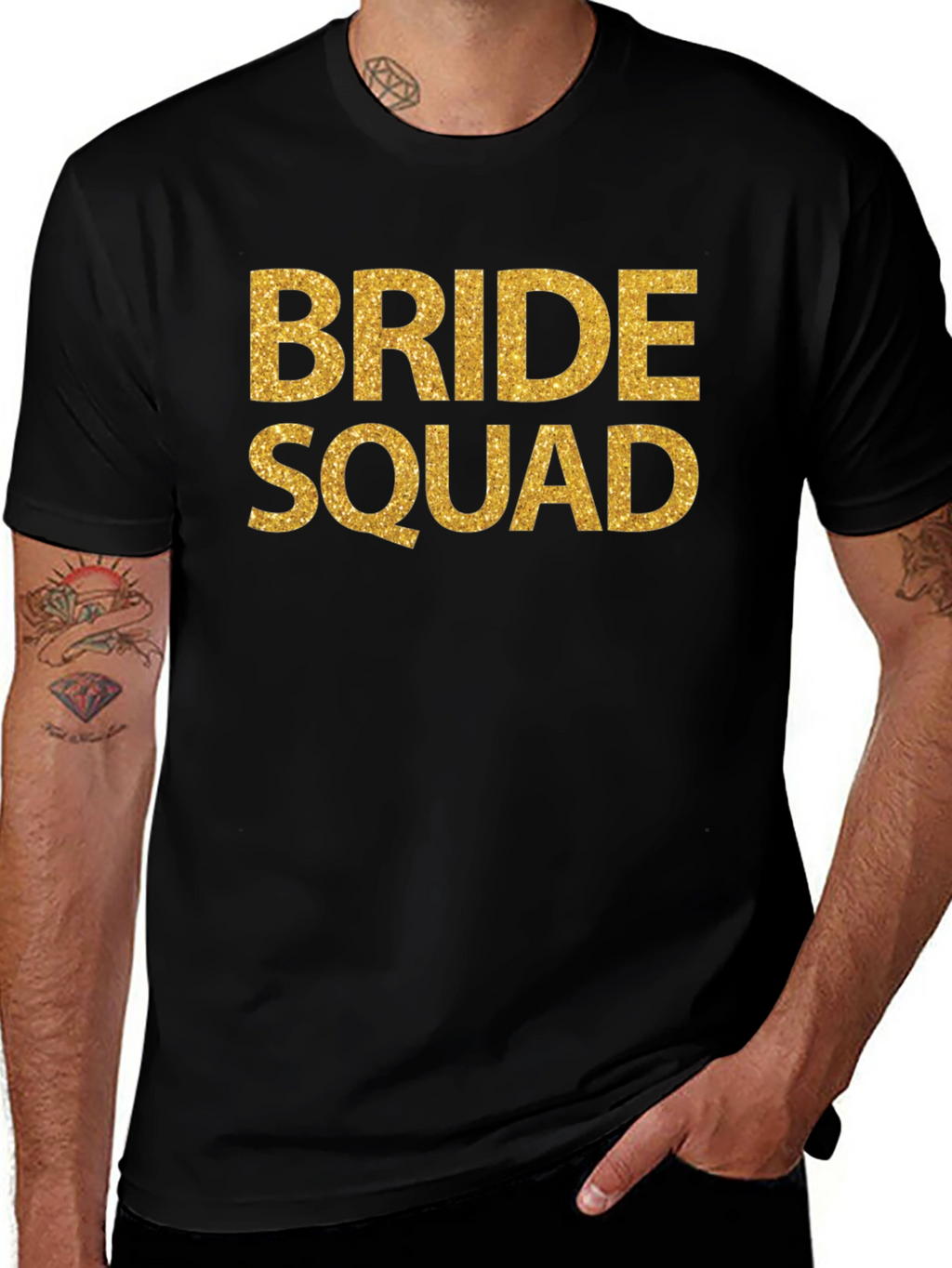 Bride Squad T-Shirt - Gold Glitter Print