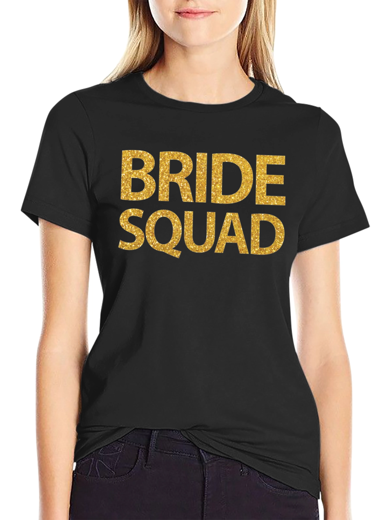 Bride Squad T-Shirt - Gold Glitter Print
