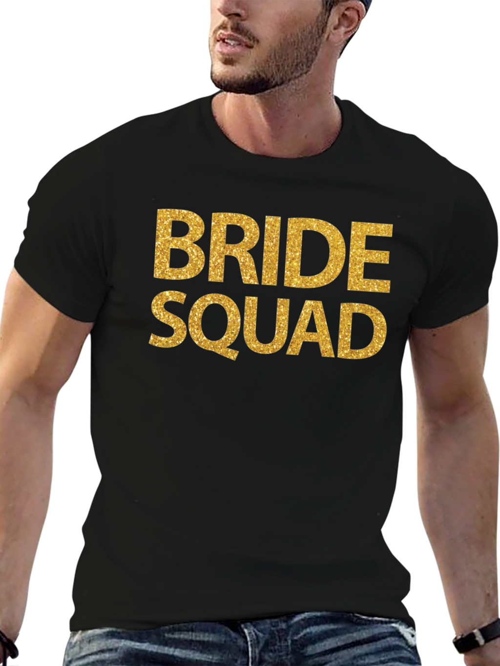 Bride Squad T-Shirt - Gold Glitter Print
