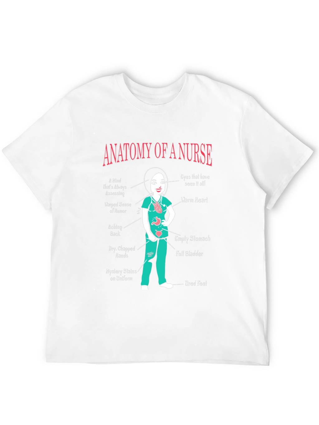 Anatomy of a Nurse Graphic T-Shirt