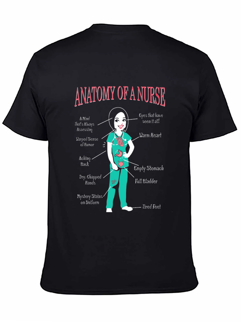 Anatomy of a Nurse Graphic T-Shirt